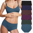 thumbnail image 1 of AWAYTR Women Seamless Underwear Mid Waist Underwear Seamless Panties No Show Invisible Briefs 6 Pack S-2XL, 1 of 9