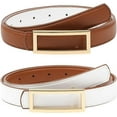 thumbnail image 1 of AWAYTR Women Reversible Leather Belt - Two-in-One Women Skinny Belt for Causal Jeans, 1 of 5