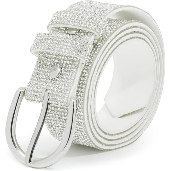 AWAYTR Women Rhinestone Belt Bling Crystal Vintage Belts Shiny Belt for Casual Jeans Dresses