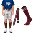 thumbnail image 1 of AWAYTR Adjustable Youth Baseball Belt and Socks Set Maroon, 1 of 10