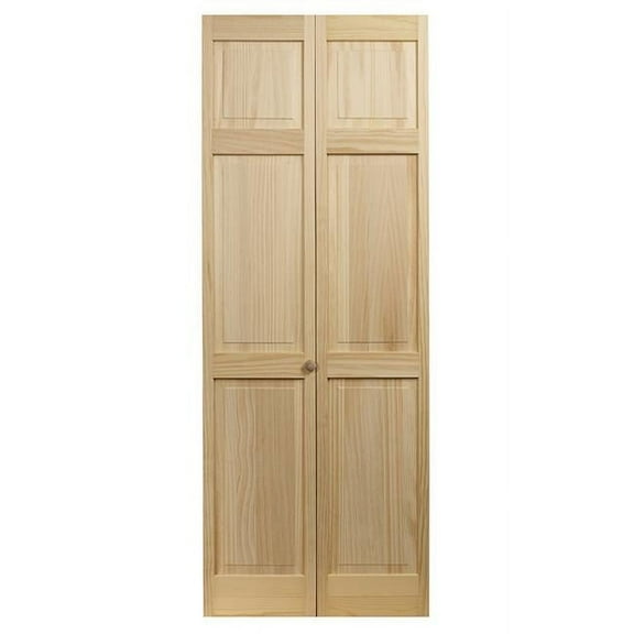AWC 810630 36 x 80.5 in. Model 106 Raised Panel Unfinished Wood Bifold Door