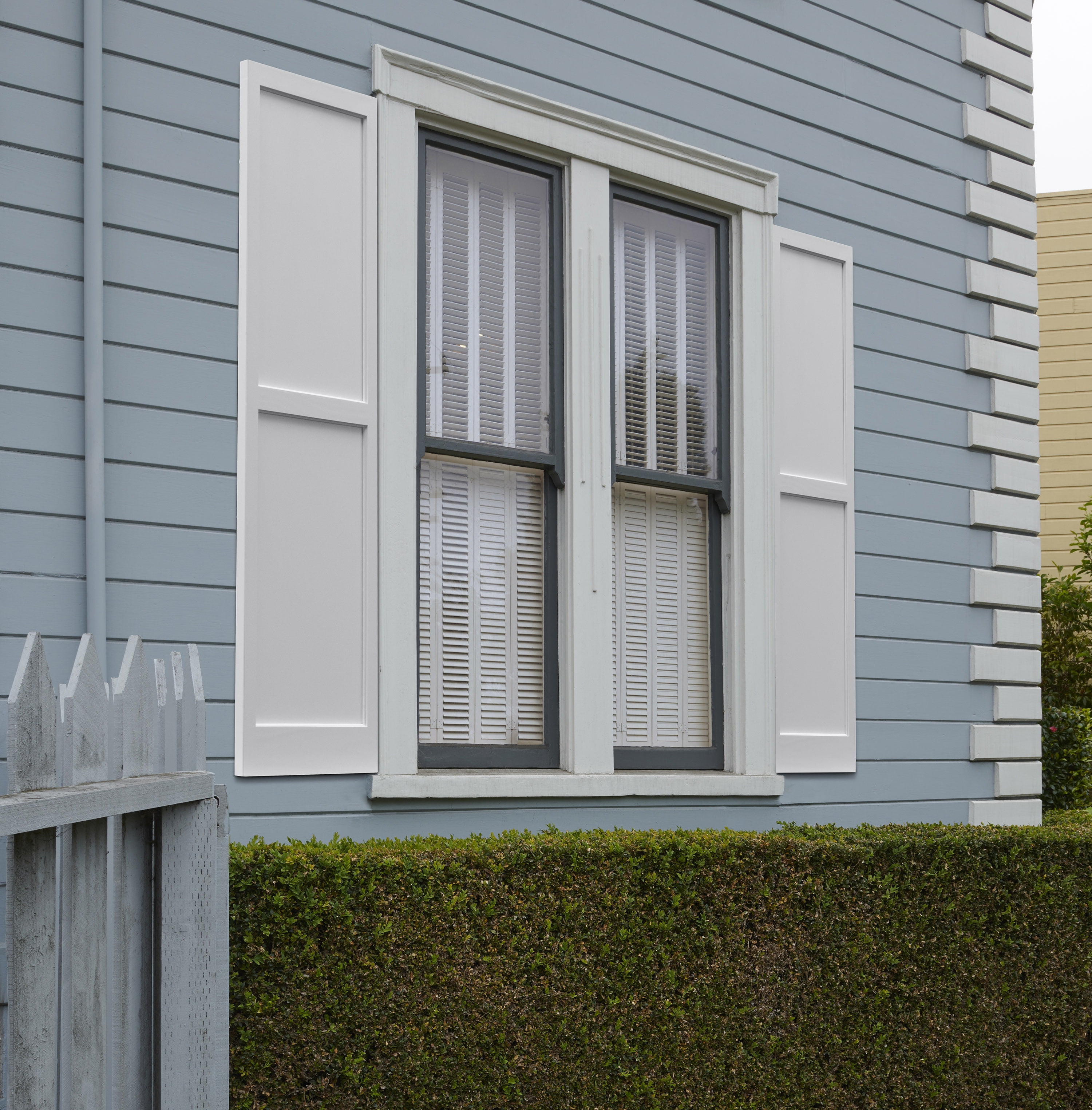 47" White Pine Raised Panel Exterior Window Shutters