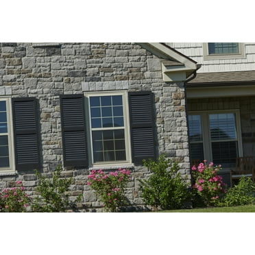 AWC Exterior Wood Window Shutters Louvered 15"wide x 43"high Unfinished Pine, One Pair
