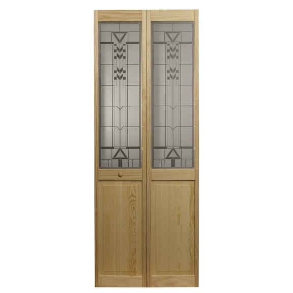 AWC Model 147 Sedona Glass Bifold Door 36"wide x 80"high Unfinished Pine