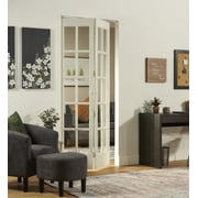 AWC Traditional Unfinished Pine Divided Glass Bifold Door, Fits 36" W x 80" H