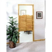 AWC Model 58 Dixieland Louvered Café Saloon Door 30" wide Unfinished Pine