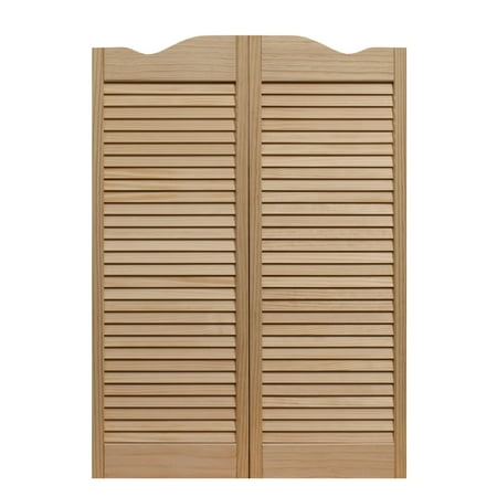 AWC Model 58 Dixieland Louvered Cafe Door 24"wide Unfinished Pine