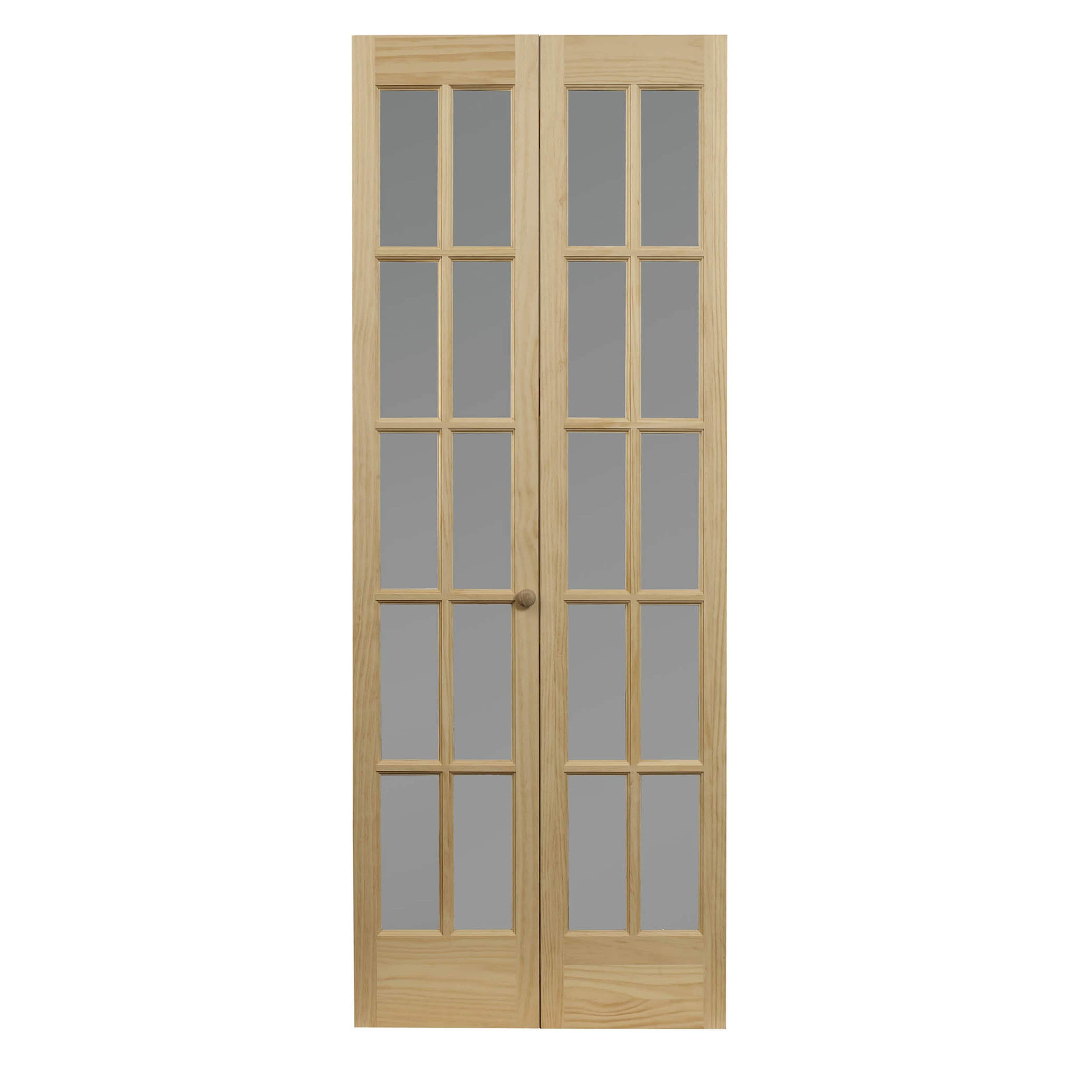 Awc Model 627 Traditional Divided Frosted Glass Bifold Door Fits 32w X 80h Unfinished Pine 0440