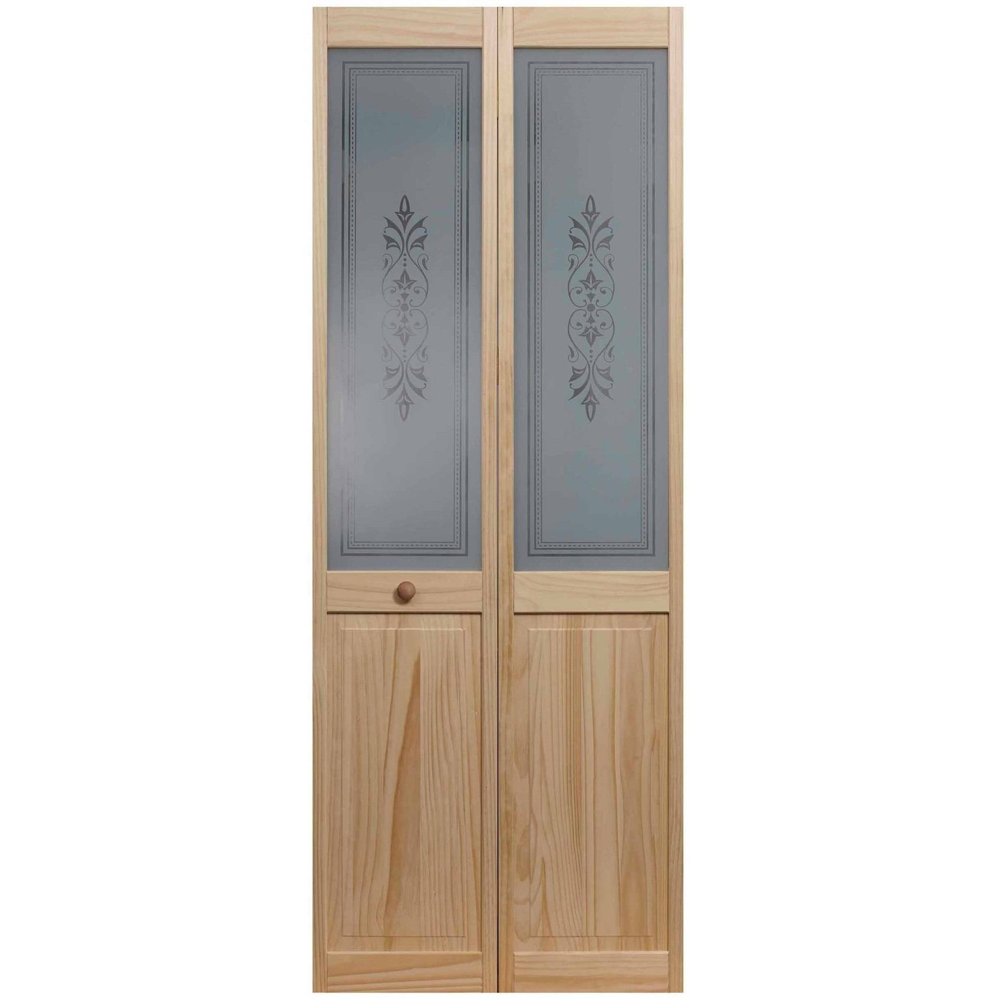 AWC Model 857 Tapestry Glass Bifold Door 24"wide x 80"high Unfinished Pine
