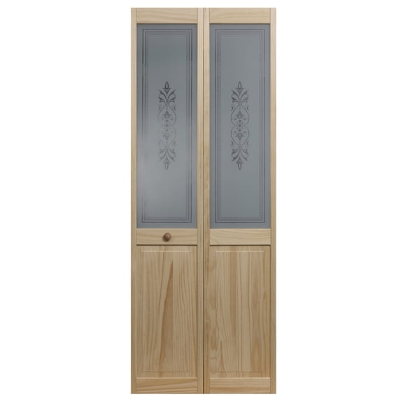American Wood Tapestry Glass Bifold Door, 36-in. x 80-in., Unfinished Pine