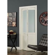 American Wood Frosted Half Glass Bifold Door, 24-in. x 80-in., Unfinished Pine