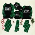 thumbnail image 1 of AWCHIC Merry Christmas 2024 Letter Print Matching Family Chritmas Pajamas Sets, Green Plaid, Kids 7-8 Years, 1 of 10