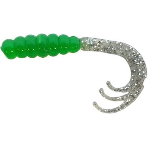 AWD Baits 2in WOW Grub - WG26 Green & Silver 20pk