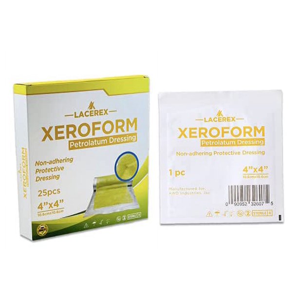 AWD Xeroform Petrolatum Fine Mesh Gauze Dressing 4"x4" Sterile for Wound Care (Box of 25