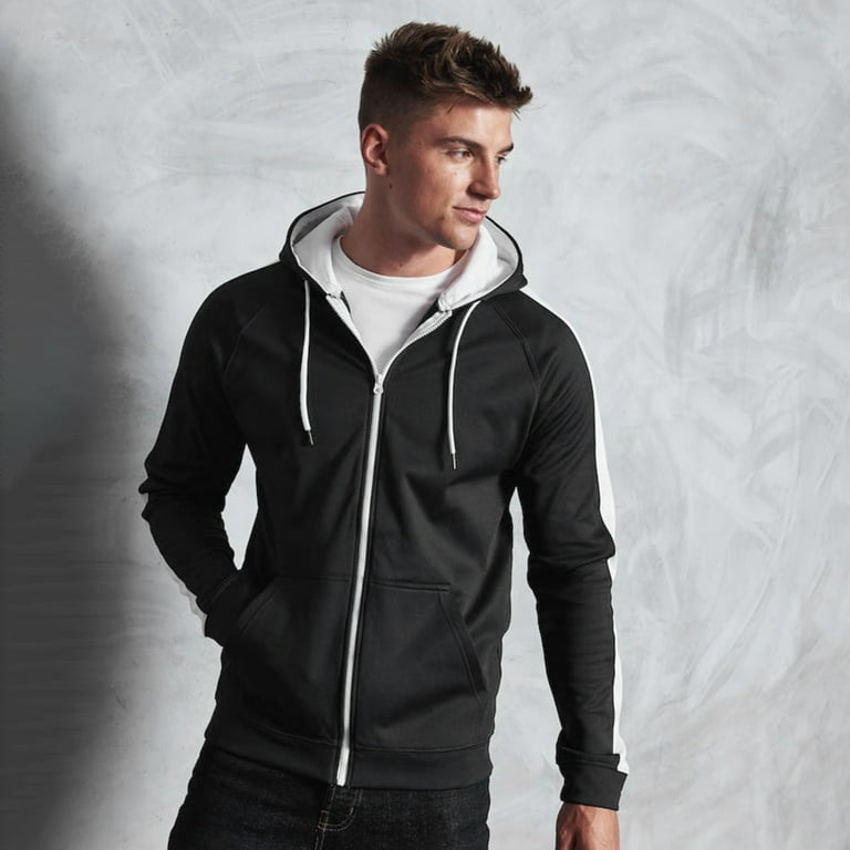 AWDis Just Hoods Mens Contrast Sports Polyester Full Zip Hoodie Walmart