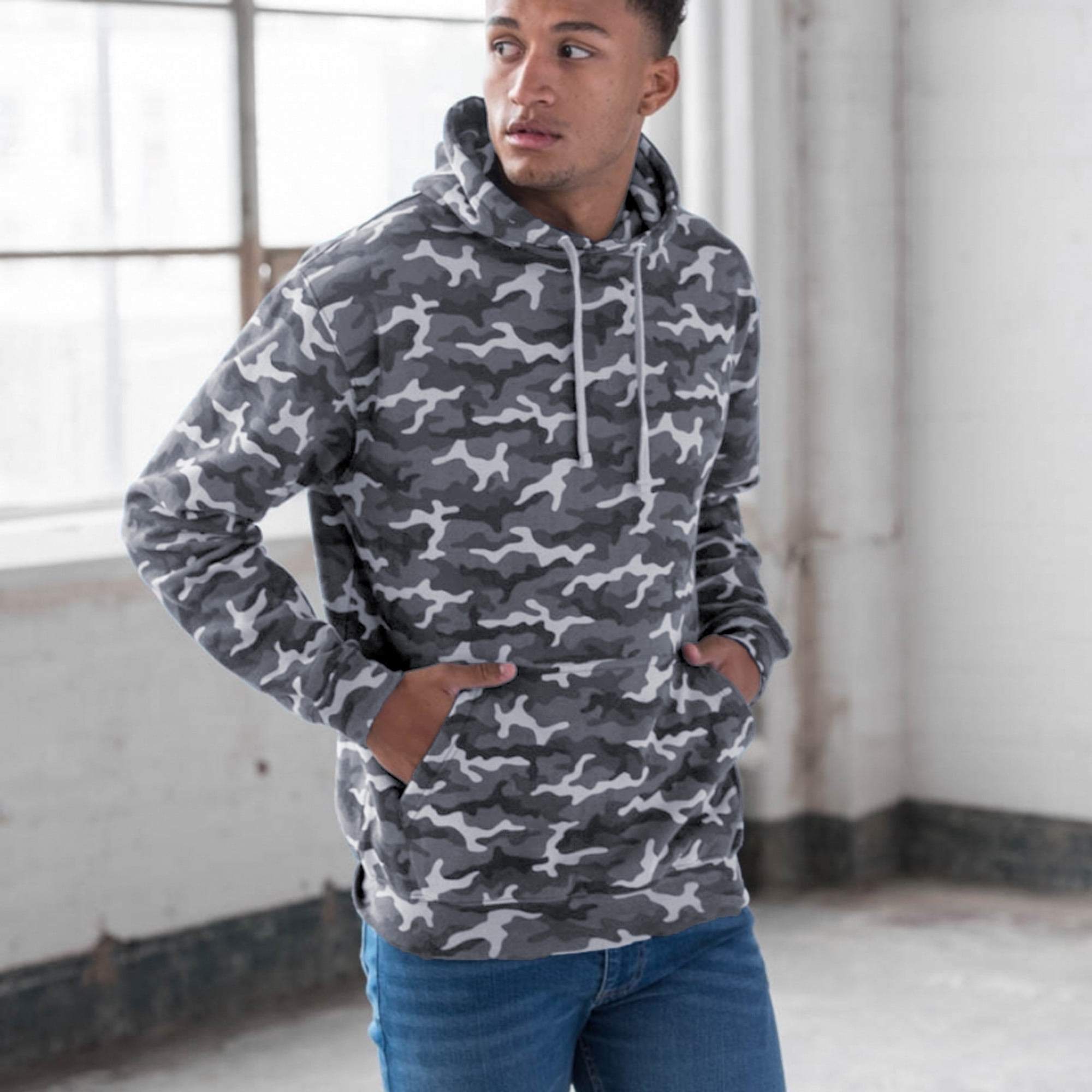 Mens grey hotsell camo hoodie