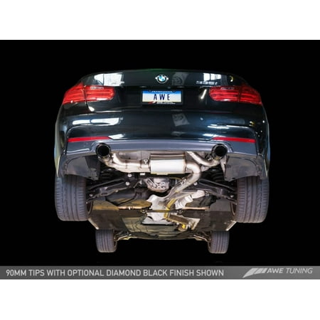AWE Tuning BMW F30 335i/435i Touring Edition Axle-Back Exhaust with Chrome Silver Tips (102mm)