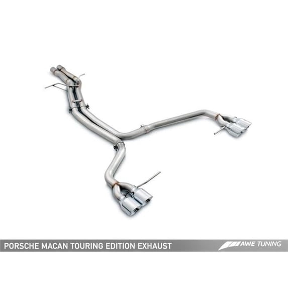 AWE Tuning 102 mm Exhaust System with Diamond Tips for Porsche Macan Touring Edition, Black