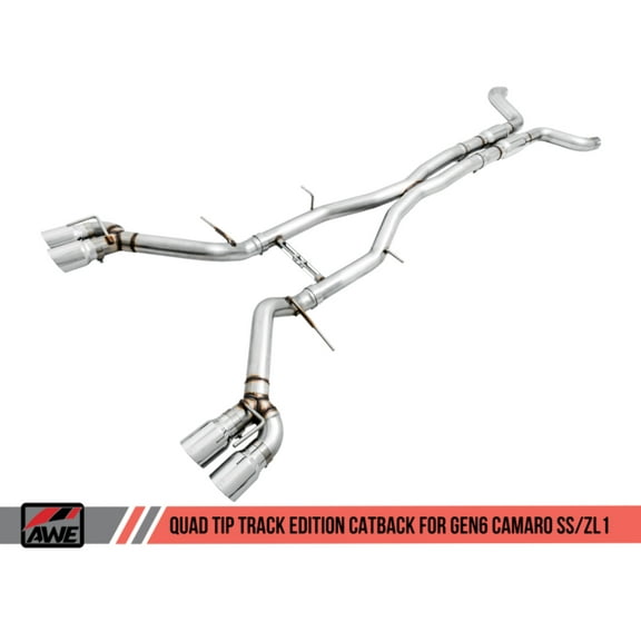AWE Tuning Track Edition Cat-Back Exhaust for 2016-2021 Chevy Camaro SS & ZL1 with Chrome Silver Tips