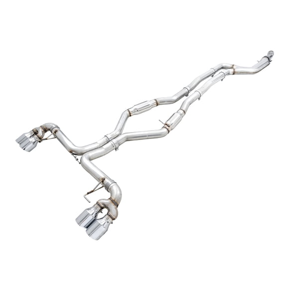 AWE Tuning Track Edition Exhaust for BMW G20 M340i and M440i with Quad Chrome Silver Tips