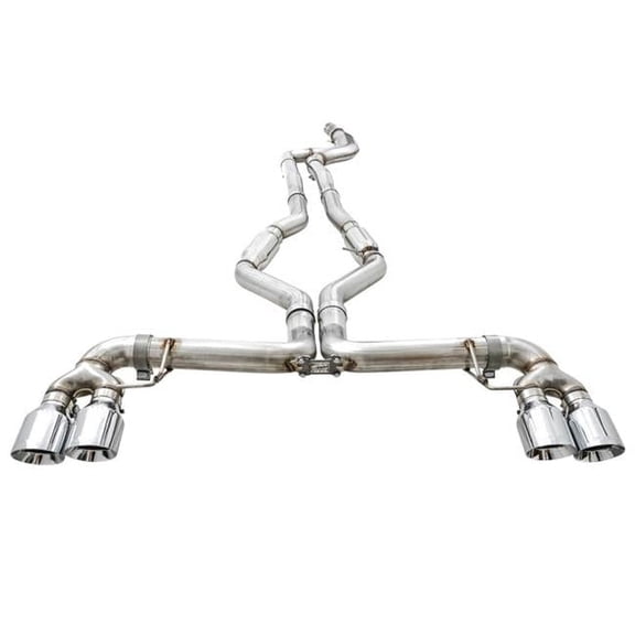 AWE Tuning Track Edition Exhaust for BMW G20 M340i and M440i with Quad Chrome Silver Tips