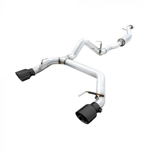 AWE Tuning 2021+ Ford Bronco 0FG Dual Rear Exit Exhaust w/Diamond Black Tips Bash Guard