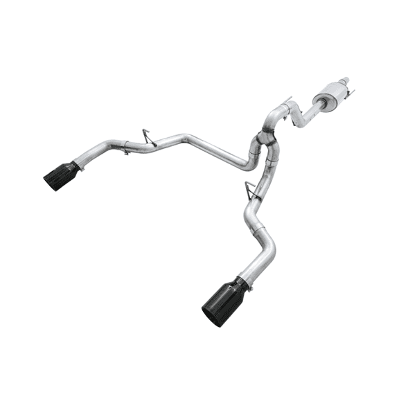 2015+ Ford F-150 0FG Dual Exit Performance Exhaust System w/5in Diamond Black Tips AWE Tuning 3015-33120