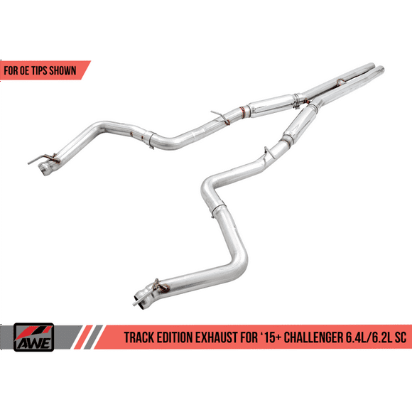 AWE Tuning Track Edition Exhaust for 2015-2022 Dodge Challenger 6.4L/6.2L Supercharged - Use Stock Tips