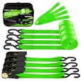 thumbnail image 1 of AWELCRAFT Green Heavy Duty Ratchet Tie-Down Straps, 15', 4-Pack, 1 of 6