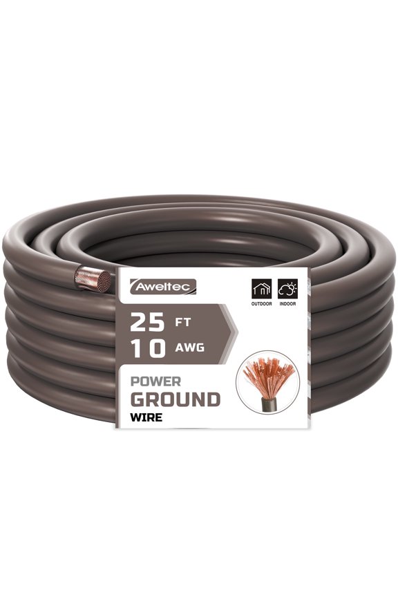 10 Gauge 25ft Copper-Clad Aluminum Wire for Battery Cable, Car Audio, Amp, Generator, Automotive, RV