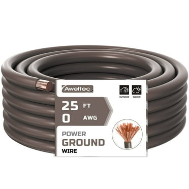 AWELTEC 0 (1/0) Gauge 25 ft Red CCA Electrical Wire for Battery Cable, Car Audio, Amp Wiring, Generator, Automotive, RV