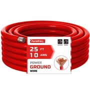 AWELTEC 10 Gauge 25ft Red Copper-Clad Aluminum Wire for Battery Cable, Car Audio, Amp Wiring, Generator, RV,Automotive