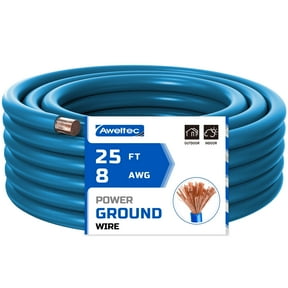 AWELTEC 8 Gauge 25 ft Red CCA Electrical Wire for Car Battery, Audio, Amp, Automotive, RV