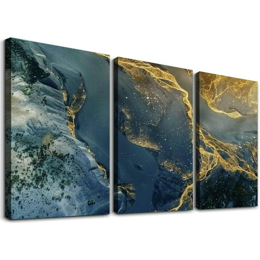 Modern Abstract Ink Canvas Wall Art Set for Kids