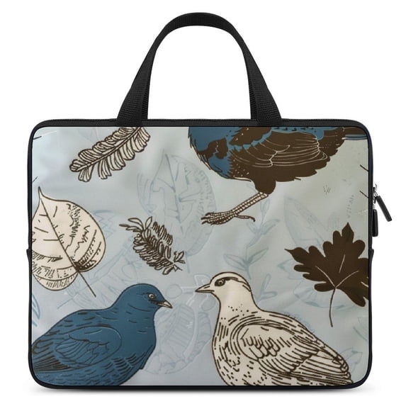AWERP Birds Laptop Bag Diving Fabric Computer Protective Handle Case Laptop Carrying Bag 12inch