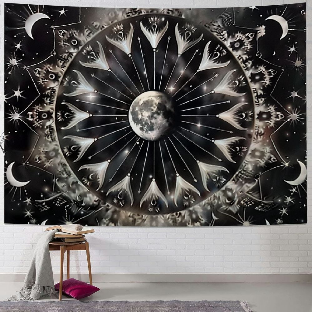 View of AWERP Bohemian Mandala Tapestry Hippie Tapestries Total Lunar Eclipse ...