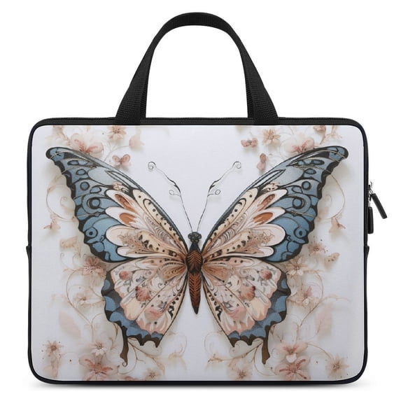 AWERP Boho Colorful Butterf Lover Laptop Bag Diving Fabric Tablet Cover Neoprene Computer Protective Handle Case 13inch