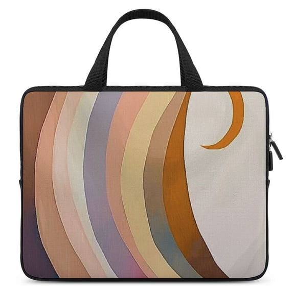 AWERP Boho Rainbow Moon Vertical Retro Mid Century Modern Aesthetic Laptop Bag 17inch