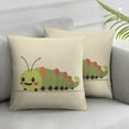 thumbnail image 1 of AWERP Cute Cartoon Caterpillar Minimalistic Graphic Design 2-Piece Plush Pillow Covers Set White, 1 of 6