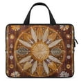 thumbnail image 1 of AWERP Decorative Colorful Bohemian Pattern Snowflake White Yellow Brown Grey Leaves Laptop Sleeve Carrying Bag 17inch, 1 of 5