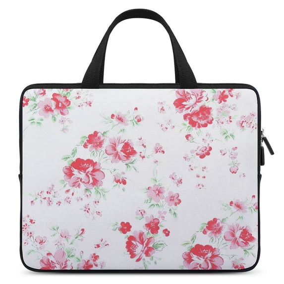 AWERP Flowers Lace Silk Screen Laptop Bag Diving Fabric Soft Carrying Travel Case 12inch