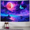 thumbnail image 1 of AWERP Galaxy Tapestry Purple Blue Starry Sky Space Tapestries Butterfly Wall Hanging For Party Living Room Bedroom Dorm Painting, 1 of 6