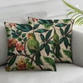 thumbnail image 1 of AWERP Green Leaf Seamless Exotic Tropical Pattern Leaves Fruits and Bird 2-Piece Plush Pillowcase Set White, 1 of 6