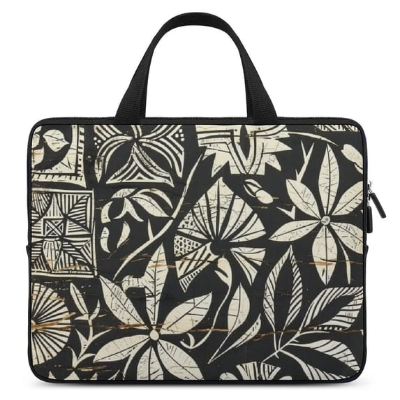 AWERP Hawaiian Style Tapa Cloth Tribal Vintage Soft Laptop Bag Diving Fabric Soft Carrying Travel Case 17inch