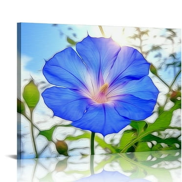 AWERP Heavenly Blue Morning Glory Canvas Wall Art picture 2