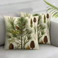 AWERP Pine Tree Cones Plants Pillowcase Set of 2 Short Plush Pillowcase