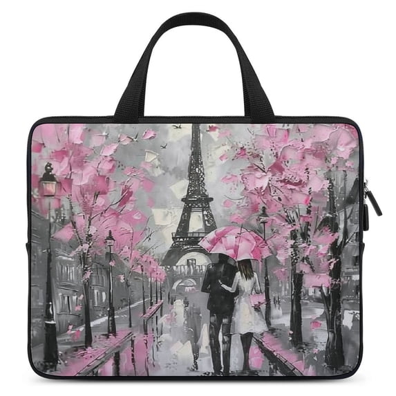AWERP Romantic Paris Art Laptop Bag Diving Fabric Tablet Cover Neoprene Laptop Carrying Bag 13inch