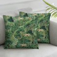 AWERP Set of 2 Horses Trees River Short Plush Pillowcase Cushion White