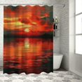 AWERP Shower Curtain Set Sunset Art Print Waterproof Multiple Sizes
