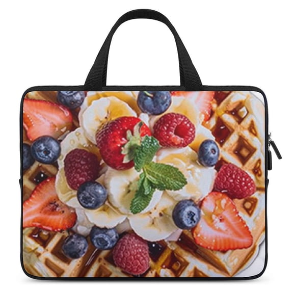 AWERP Waffle Fruit Cream Laptop Bag Diving Fabric Computer Protective Handle Case 10inch